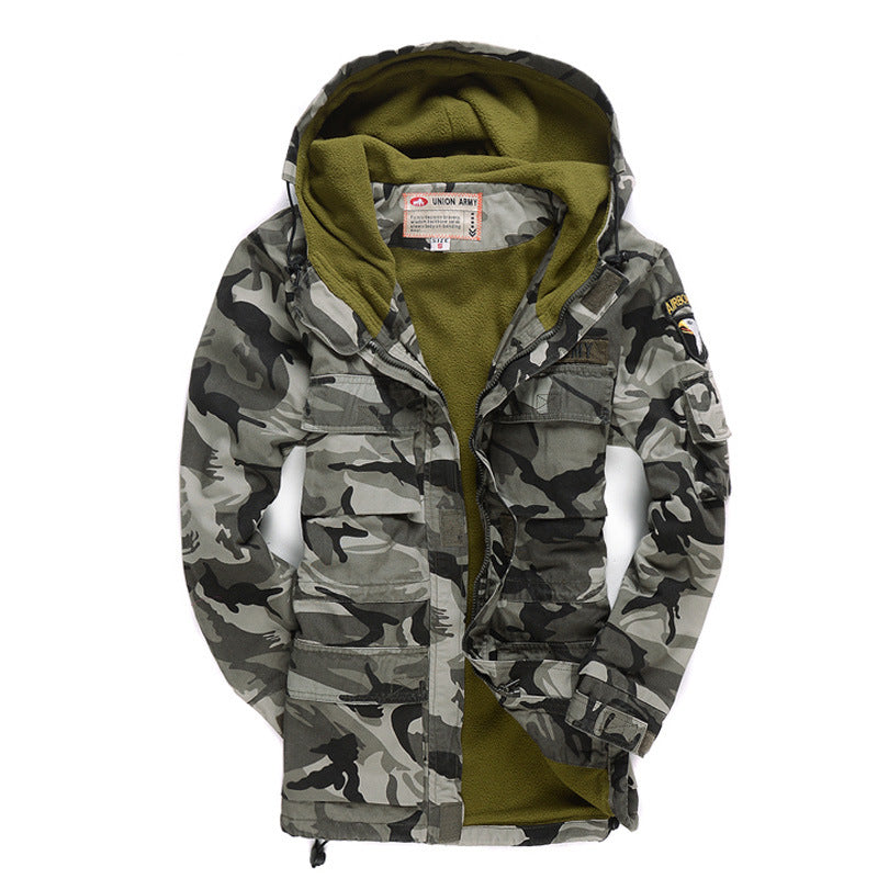 Men's Camouflage Cotton Casual Warm Windbreaker Jacket