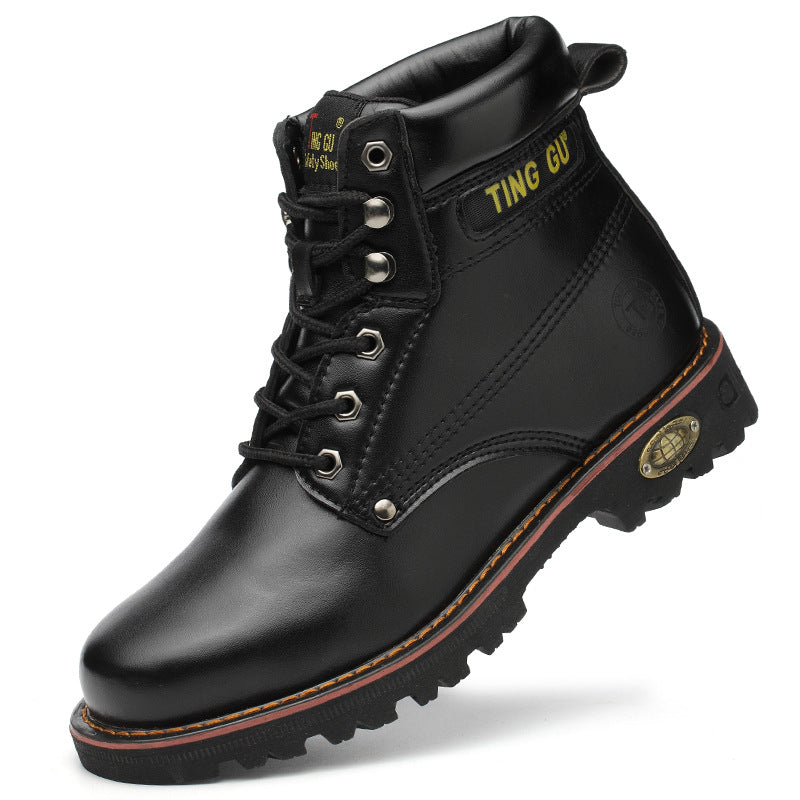 High-Cut Yellow Safety Work Boots Anti-Smash