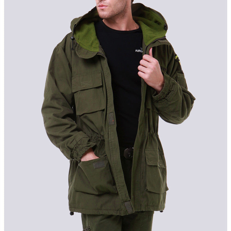 Men's Camouflage Cotton Casual Warm Windbreaker Jacket