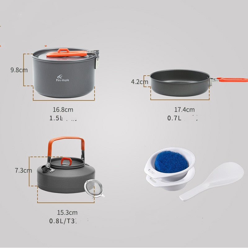 Fire Maple Feast 2 Portable Camping Cookware Set for 2–3 People