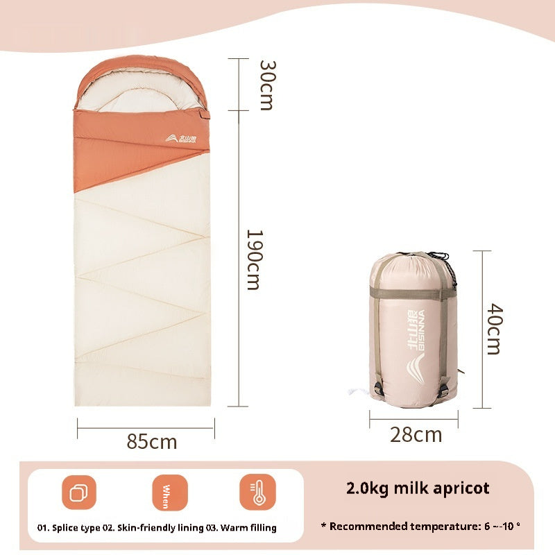 Thickened Outdoor Camping Sleeping Bag for Cold Protection