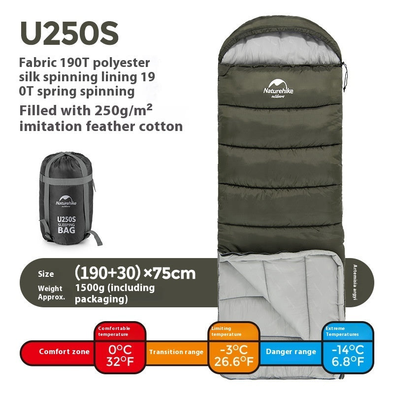 Naturehike Hooded Envelope Sleeping Bag Double Outdoor Camping