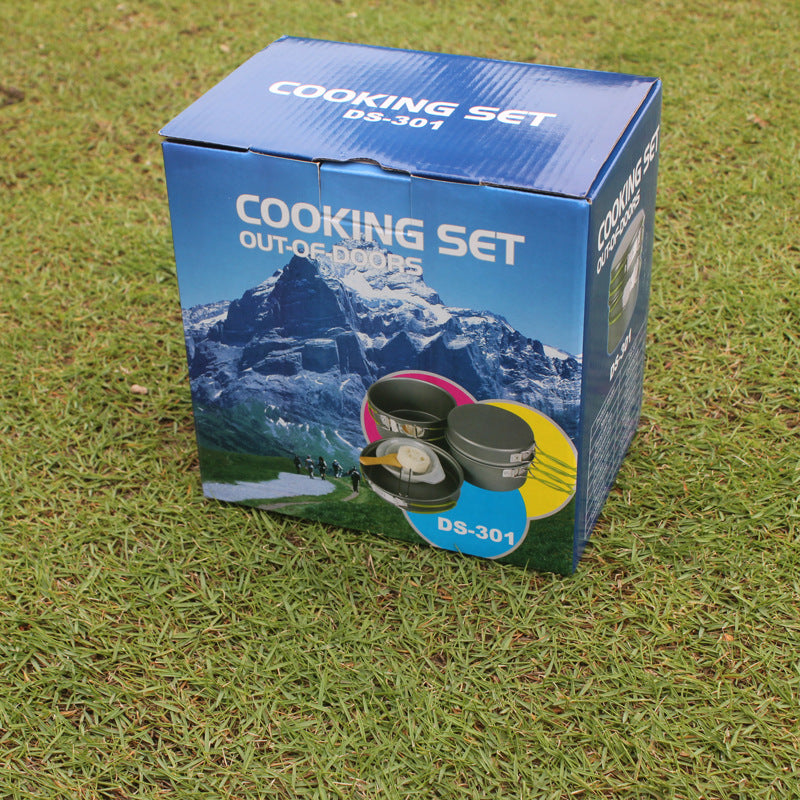 Portable Outdoor Camping Cookware Set Non-Stick for 2–3 People