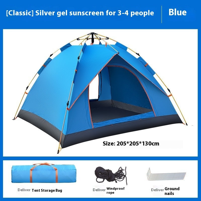 3–4 Person Automatic Outdoor Camping Tent with Rain Protection