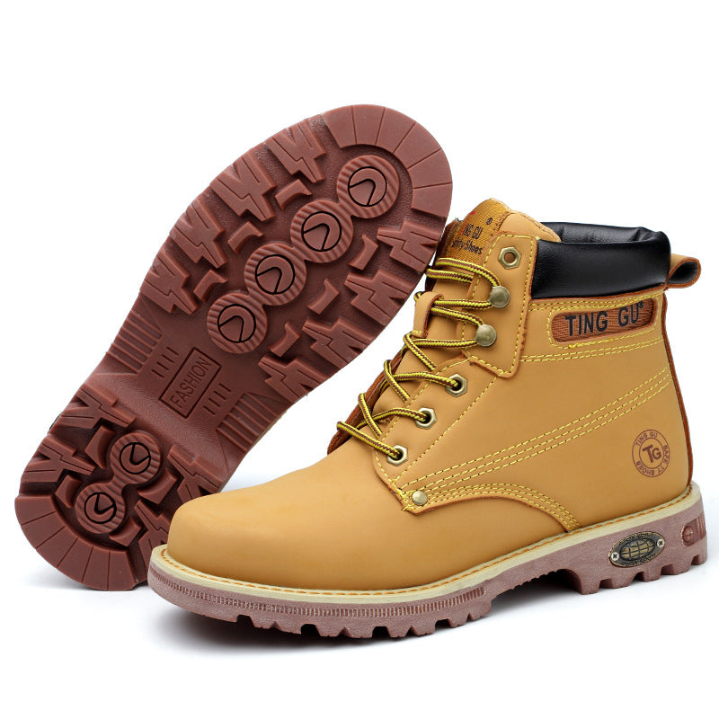High-Cut Yellow Safety Work Boots Anti-Smash