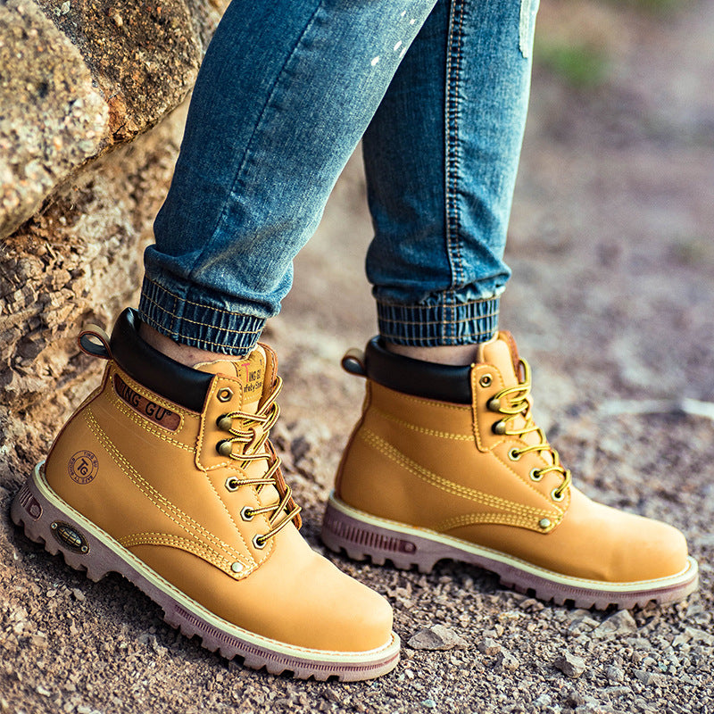 High-Cut Yellow Safety Work Boots Anti-Smash