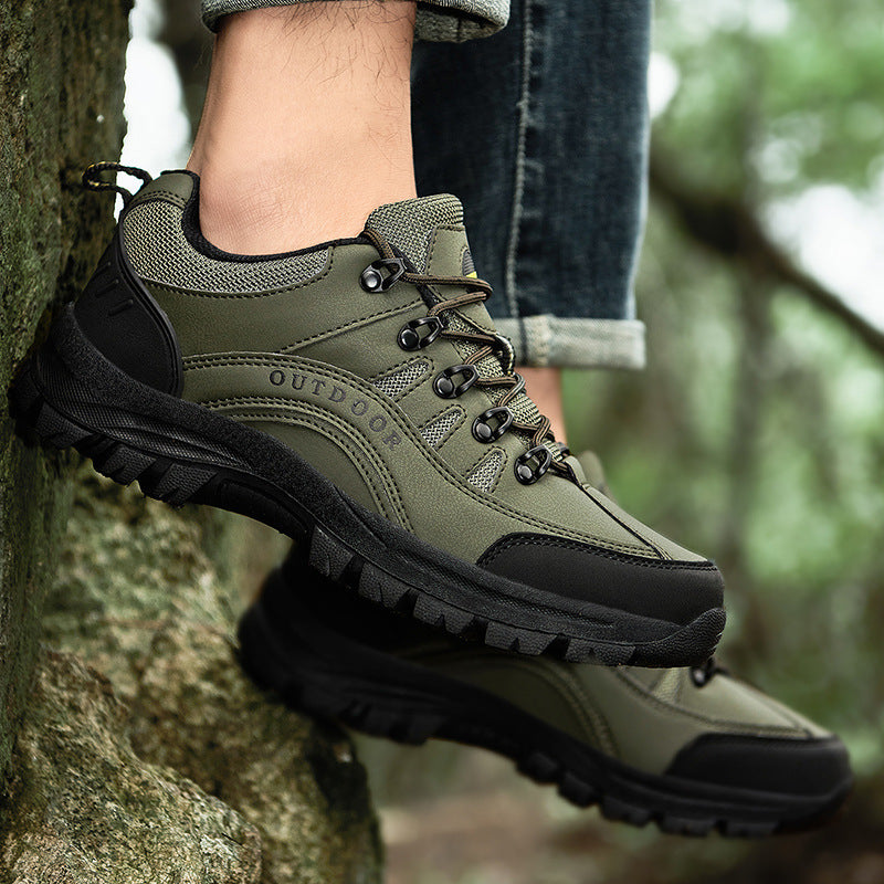 Men's Leather Low-Top Outdoor Hiking Boots