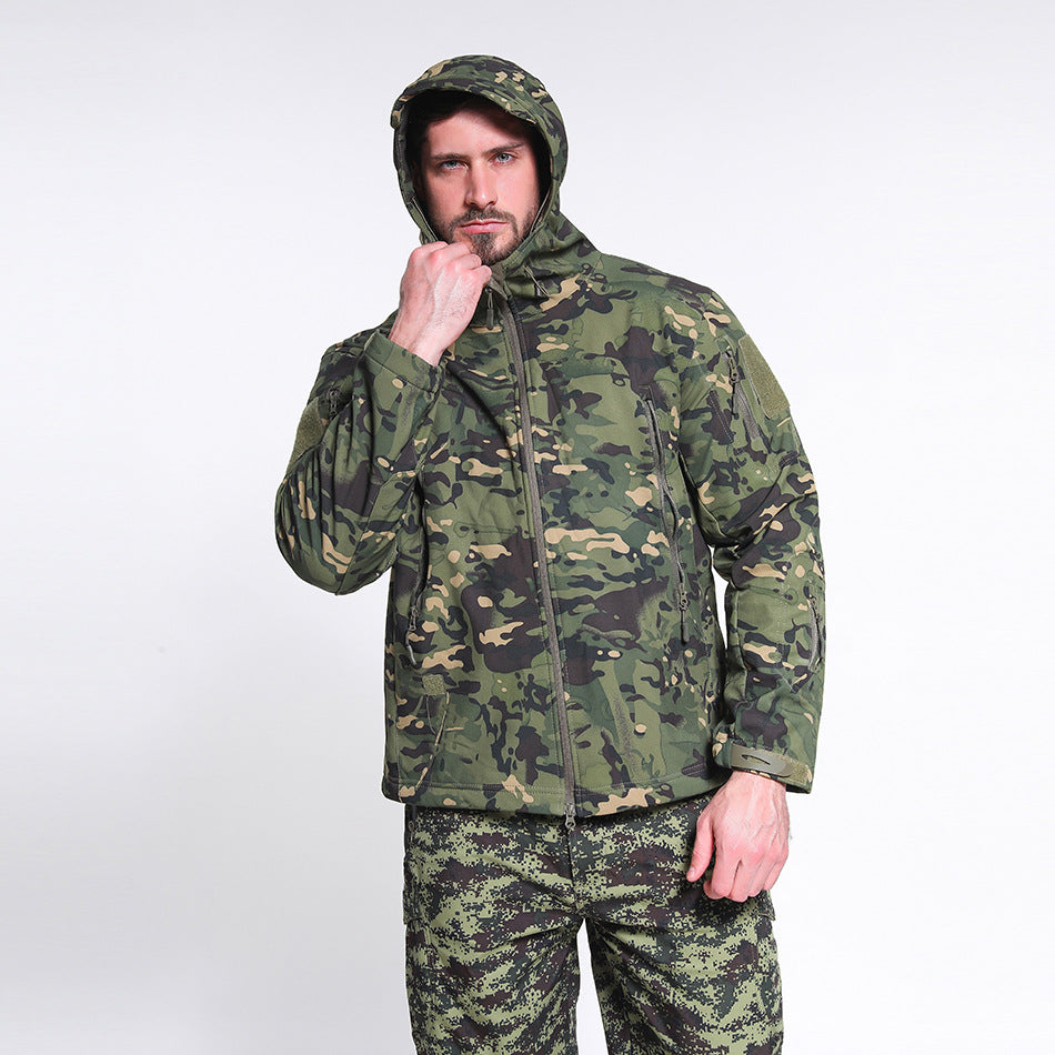 Large Softshell Fleece Camouflage Winter Jacket