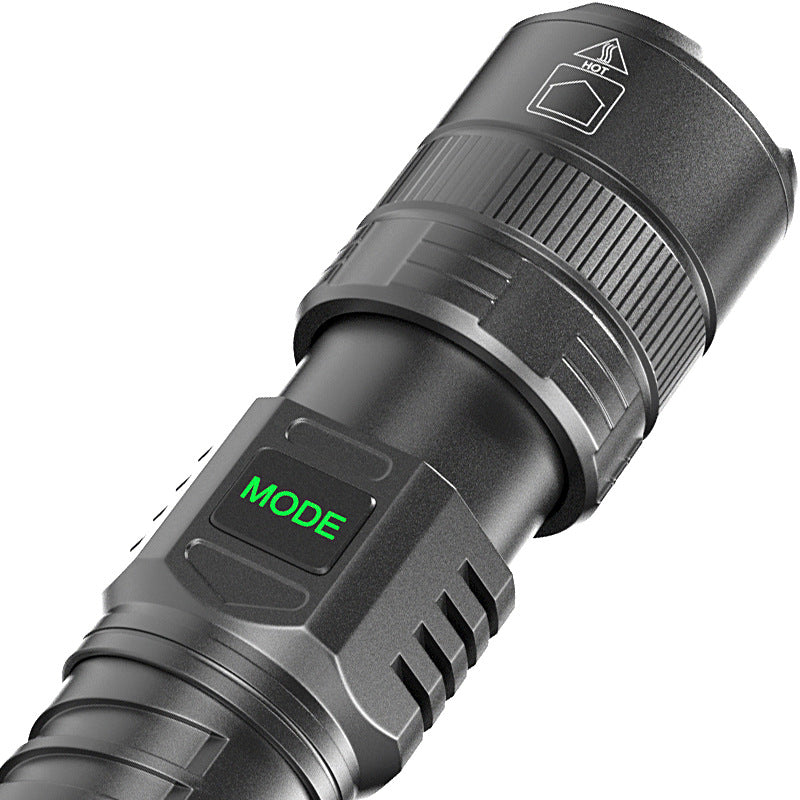 USB Charging Zoom Electric Display Camping Portable Flashlight