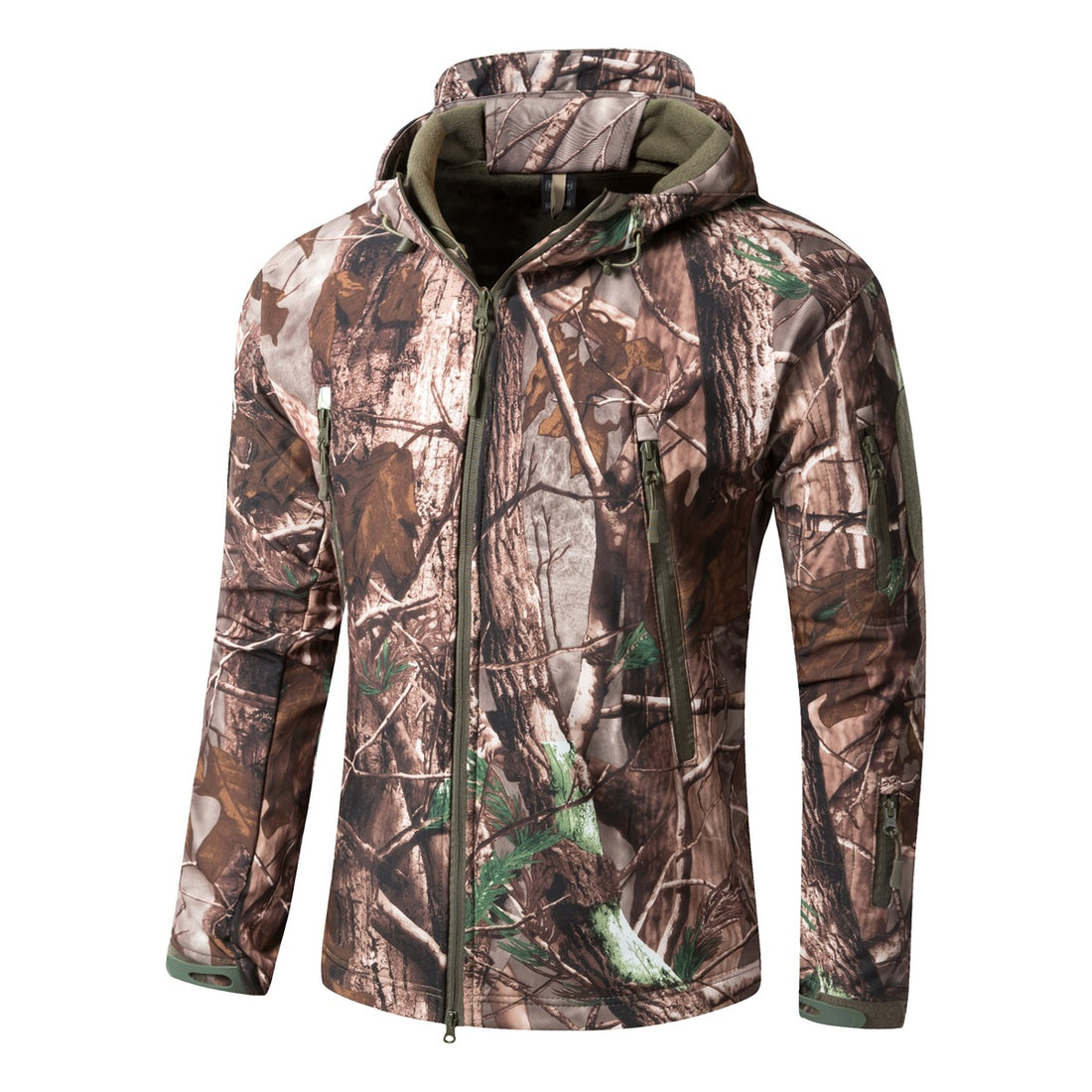 Large Softshell Fleece Camouflage Winter Jacket