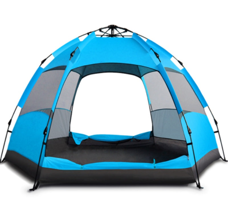 Hexagonal Automatic Hydraulic Double Layer Rainproof Outdoor Tent
