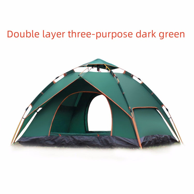 Outdoor Automatic Quick-Opening Double-Decker Camping Tent